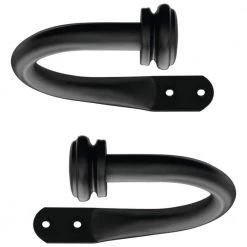 Home Decorators Collection Mix and Match 1 in. Curtain Holdback in Matte Black (2-Pack) -Home Decorators Soldes home decorators collection curtain holdbacks u bkfohj07hb 40 1000