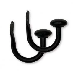 Home Decorators Collection 3/4 in. Dia Holdback Set in Matte Black