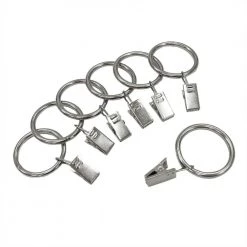 Home Decorators Collection 1-1/4 in. Clip Curtain Rings in Brushed Nickel (7-Pack)