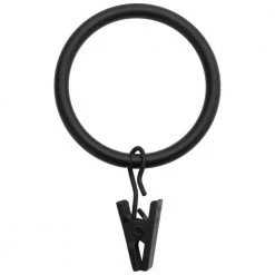 Home Decorators Collection Mix and Match 1.5 in. Curtain Clip Rings (for 1 in. Curtain Rods) in Matte Black (10-Pack) -Home Decorators Soldes home decorators collection curtain rings clips u bk888002 1d 1000