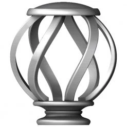 Home Decorators Collection Mix and Match Swirl Cage 1 in. Curtain Rod Finial in Brushed Nickel (2-Pack)