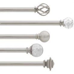 Home Decorators Collection Mix and Match Swirl Cage 1 in. Curtain Rod Finial in Brushed Nickel (2-Pack) -Home Decorators Soldes home decorators collection curtain rod finials 1904s03bn c3 1000