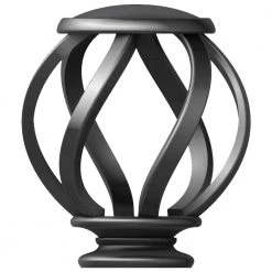 Home Decorators Collection Mix and Match Swirl Cage 1 in. Curtain Rod Finial in Gunmetal (2-Pack)