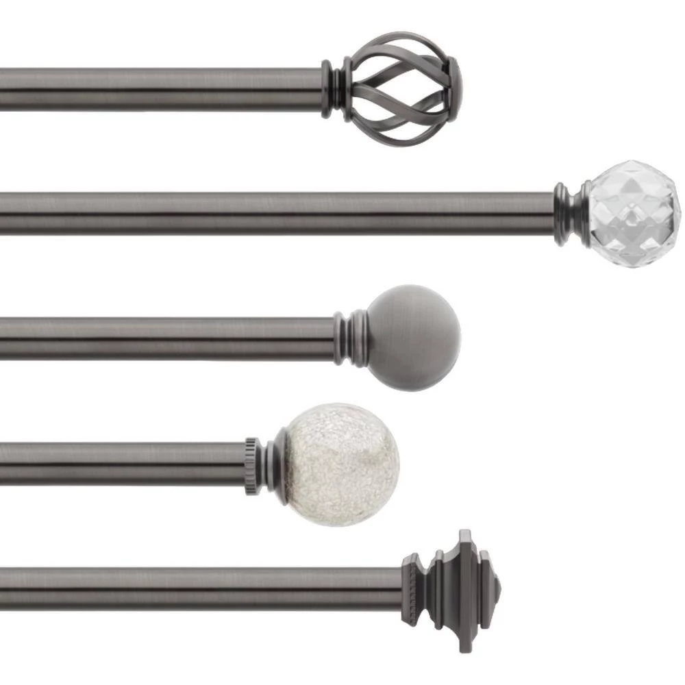 Home Decorators Collection Mix and Match Swirl Cage 1 in. Curtain Rod Finial in Gunmetal (2-Pack) 8 Home Decorators Collection Mix and Match Swirl Cage 1 in. Curtain Rod Finial in Gunmetal (2-Pack) - Image 6