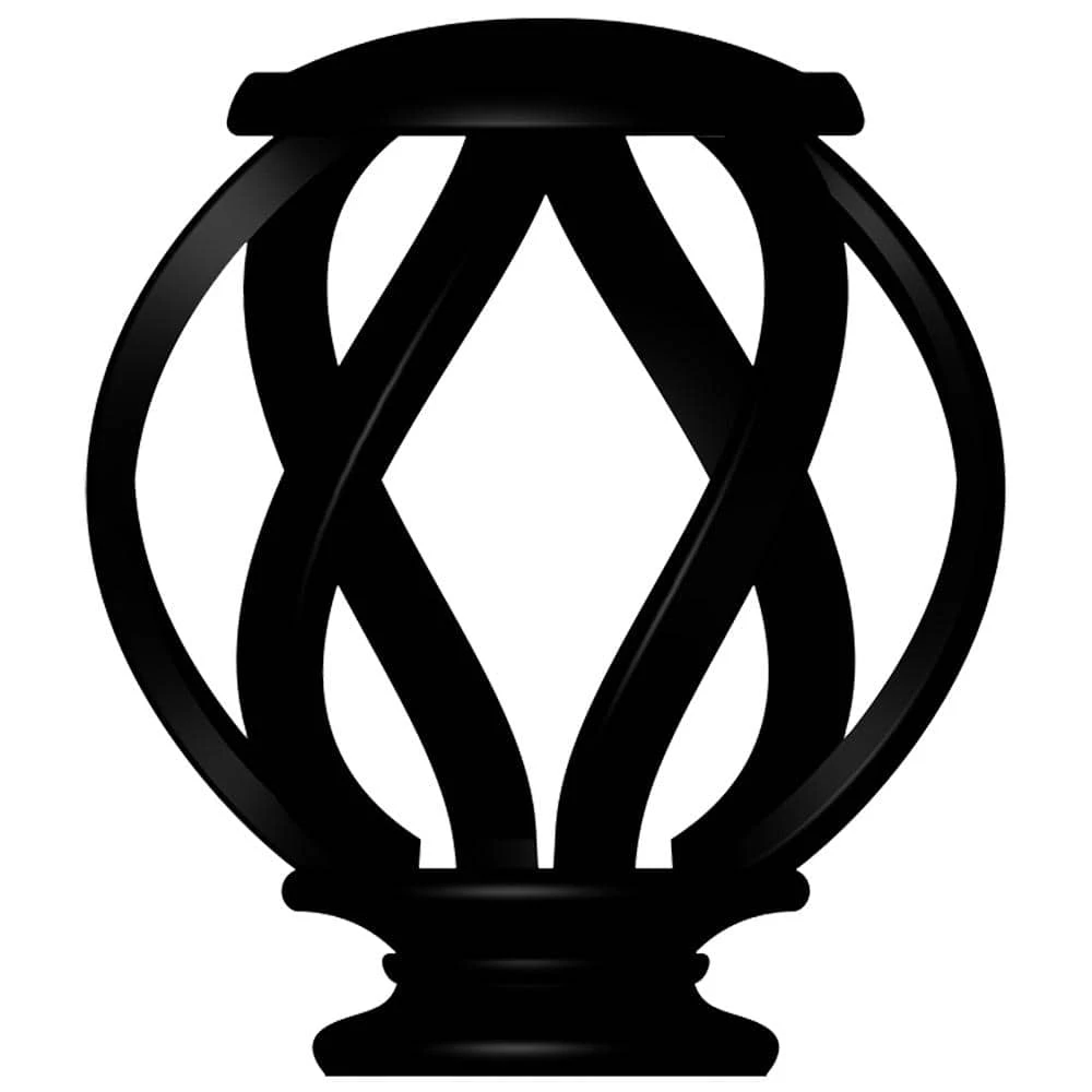 Home Decorators Collection Mix and Match Swirl Cage 1 in. Curtain Rod Finial in Matte Black (2-Pack) 7 Home Decorators Collection Mix and Match Swirl Cage 1 in. Curtain Rod Finial in Matte Black (2-Pack) - Image 5
