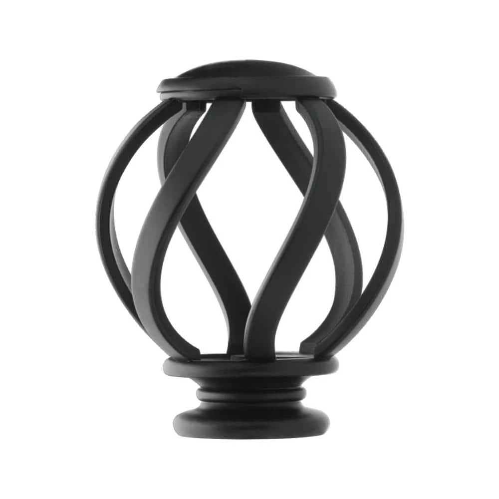 Home Decorators Collection Mix and Match Swirl Cage 1 in. Curtain Rod Finial in Matte Black (2-Pack) 3 Home Decorators Collection Mix and Match Swirl Cage 1 in. Curtain Rod Finial in Matte Black (2-Pack)