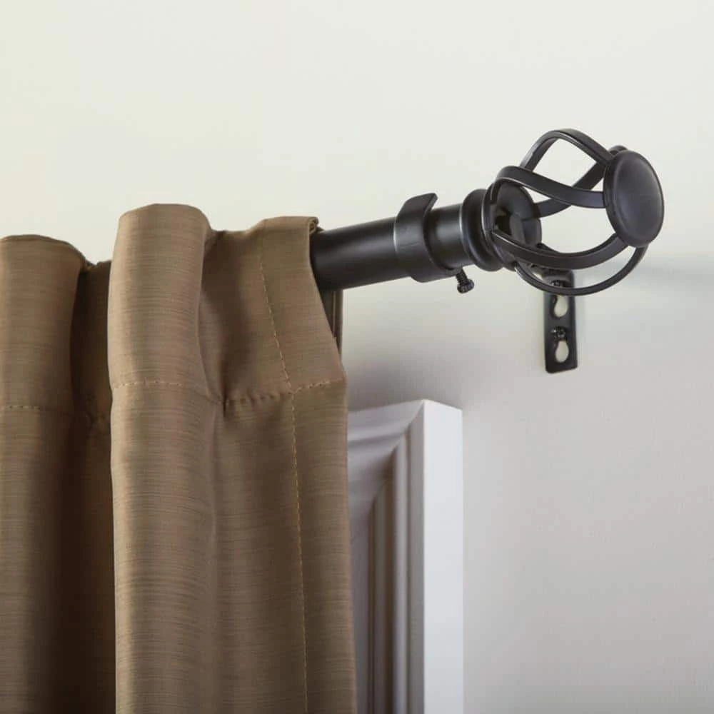 Home Decorators Collection Mix and Match Swirl Cage 1 in. Curtain Rod Finial in Matte Black (2-Pack) 4 Home Decorators Collection Mix and Match Swirl Cage 1 in. Curtain Rod Finial in Matte Black (2-Pack) - Image 2