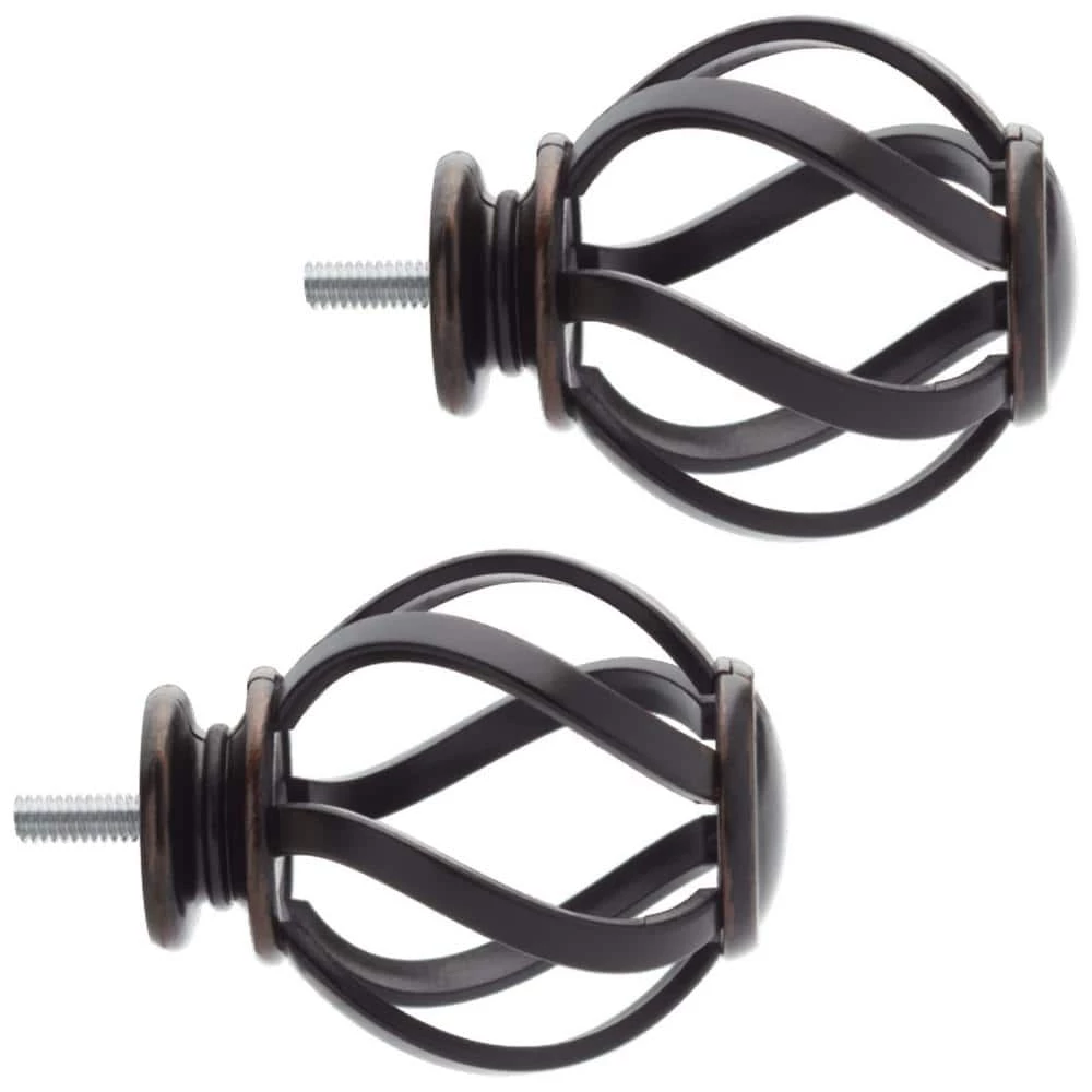 Home Decorators Collection Mix and Match Swirl Cage 1 in. Curtain Rod Finial in Oil-Rubbed Bronze (2-Pack) 6 Home Decorators Collection Mix and Match Swirl Cage 1 in. Curtain Rod Finial in Oil-Rubbed Bronze (2-Pack) - Image 4