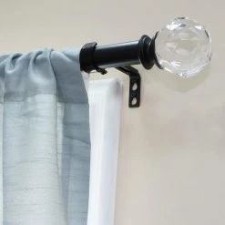 Home Decorators Collection Mix and Match Faceted Crystal Sphere 1 in. Curtain Rod Finial in Matte Black (2-Pack) -Home Decorators Soldes home decorators collection curtain rod finials ambf1512k16 31 1000