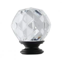 Home Decorators Collection Mix and Match Faceted Crystal Sphere 1 in. Curtain Rod Finial in Matte Black (2-Pack) -Home Decorators Soldes home decorators collection curtain rod finials ambf1512k16 c3 1000