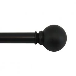 Home Decorators Collection Mix and Match Ball 1 in. Curtain Rod Finial in Matte Black (2-Pack)