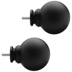 Home Decorators Collection Mix and Match Ball 1 in. Curtain Rod Finial in Matte Black (2-Pack) -Home Decorators Soldes home decorators collection curtain rod finials ambfpbm02 77 1000
