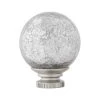Home Decorators Collection Mix and Match Mercury Glass Sphere 1 in. Curtain Rod Finial in Brushed Nickel (2-Pack)