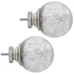 Home Decorators Collection Mix and Match Mercury Glass Sphere 1 in. Curtain Rod Finial in Brushed Nickel (2-Pack) -Home Decorators Soldes home decorators collection curtain rod finials f1601k01bn a0 1000