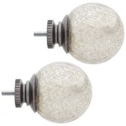 Home Decorators Collection Mix and Match Mercury Glass Sphere 1 in. Curtain Rod Finial in Gunmetal (2-Pack) -Home Decorators Soldes home decorators collection curtain rod finials f1601k01gm a0 1000