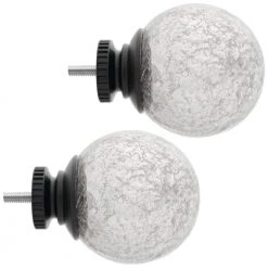 Home Decorators Collection Mix and Match Mercury Glass Sphere 1 in. Curtain Rod Finial in Matte Black (2-Pack) -Home Decorators Soldes home decorators collection curtain rod finials f1601k01mb a0 1000