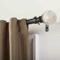 Home Decorators Collection Mix and Match Mercury Glass Sphere 1 in. Curtain Rod Finial in Matte Black (2-Pack) -Home Decorators Soldes home decorators collection curtain rod finials f1601k01mb e1 1000