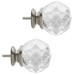 Home Decorators Collection Mix and Match Faceted Crystal Sphere 1 in. Curtain Rod Finial in Brushed Nickel (2-Pack) -Home Decorators Soldes home decorators collection curtain rod finials u bnf1512k16 a0 1000