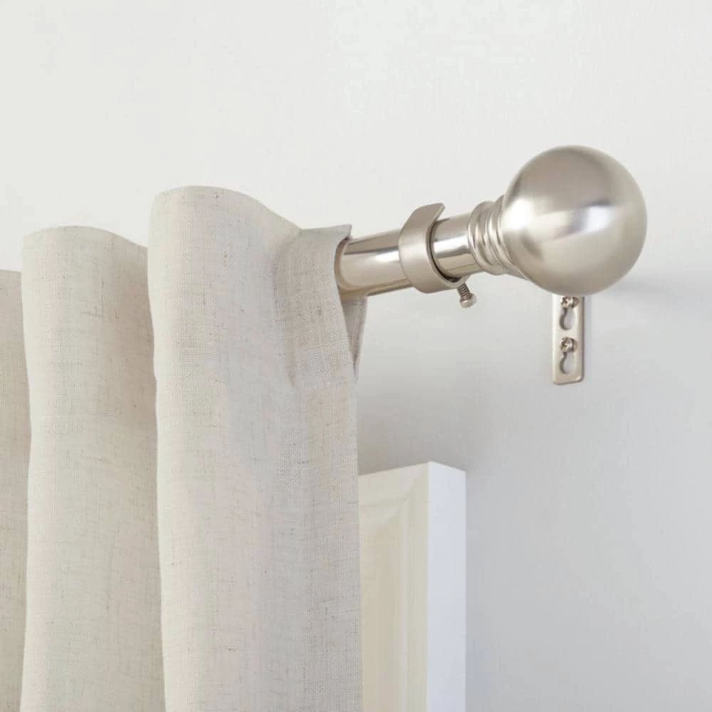 Home Decorators Collection Mix and Match Ball 1 in. Curtain Rod Finial in Brushed Nickel (2-Pack) 4 Home Decorators Collection Mix and Match Ball 1 in. Curtain Rod Finial in Brushed Nickel (2-Pack) - Image 2