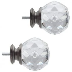 Home Decorators Collection Mix and Match Faceted Crystal Sphere 1 in. Curtain Rod Finial in Gunmetal (2-Pack) -Home Decorators Soldes home decorators collection curtain rod finials u gmf1512k16 a0 1000