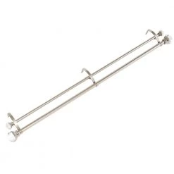 Home Decorators Collection 72 in. - 144 in. Telescoping 1 in. Double Curtain Rod in Brushed Nickel with Crystal Square Finials -Home Decorators Soldes home decorators collection double curtain rods u bn144foms03 40 1000