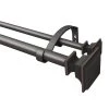 Home Decorators Collection 72 in. - 144 in. Telescoping 3/4 in. and 1 in. Double Curtain Rod Kit in Oil Rubbed Bronze with Flat Square Finials -Home Decorators Soldes home decorators collection double curtain rods u orb144fjka04 64 1000