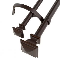 Home Decorators Collection 36 in. - 72 in. Telescoping 3/4 in. and 1 in. Double Curtain Rod Kit in Oil Rubbed Bronze with Flat Square Finials -Home Decorators Soldes home decorators collection double curtain rods u orb72fjka04 76 1000