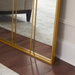 Home Decorators Collection Oversized Gold Metal Frame Windowpane Classic Floor Mirror (70 in. H x 29 in. W) -Home Decorators Soldes home decorators collection floor mirrors 19mje2742 g 1d 1000