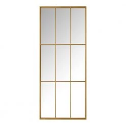 Home Decorators Collection Oversized Gold Metal Frame Windowpane Classic Floor Mirror (70 in. H x 29 in. W)