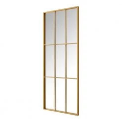 Home Decorators Collection Oversized Gold Metal Frame Windowpane Classic Floor Mirror (70 in. H x 29 in. W) -Home Decorators Soldes home decorators collection floor mirrors 19mje2742 g 66 1000