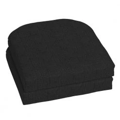 Home Decorators Collection 18 x 18 Sunbrella Canvas Black Outdoor Chair Cushion (2-Pack)