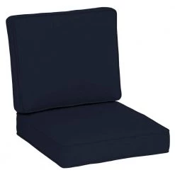 Home Decorators Collection 24 in. x 20 in. Sunbrella Premium Foam Firm 2-Piece Deep Seating Outdoor Lounge Chair Cushion in Canvas Navy