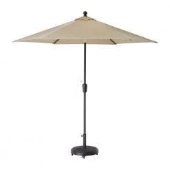 Home Decorators Collection 9 ft. Aluminum Market Auto Tilt Patio Umbrella in Sand