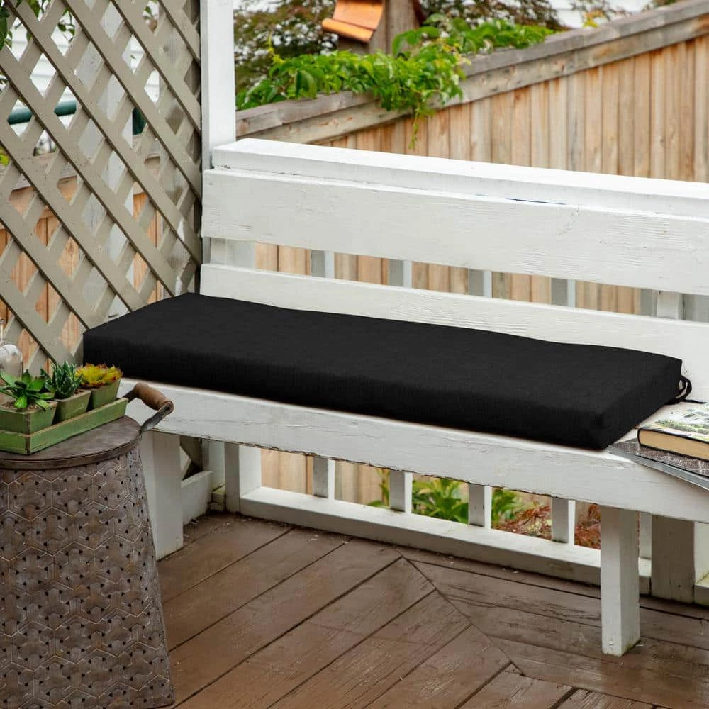 Home Decorators Collection 45 x 15 Sunbrella Canvas Black Outdoor Bench Cushion 4 Home Decorators Collection 45 x 15 Sunbrella Canvas Black Outdoor Bench Cushion - Image 2