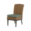 Home Decorators Collection Camden Light Brown Seagrass Wicker Outdoor Patio Armless Dining Chair with Sunbrella Cast Spa Cushions -Home Decorators Soldes home decorators collection outdoor dining chairs fra80866sw 2pk 64 1000