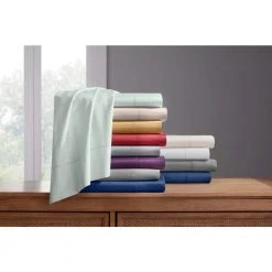 Home Decorators Collection 500 Thread Count Egyptian Cotton Sateen 6-Piece Queen Sheet Set in Midnight -Home Decorators Soldes home decorators collection sheet sets 500tc egy sat css solidmidnight 1d 1000