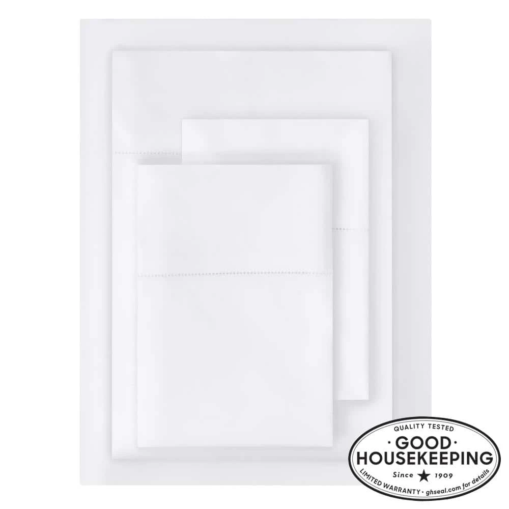 Home Decorators Collection 500 Thread Count Egyptian Cotton Sateen 4-Piece Queen Sheet Set in White 3 Home Decorators Collection 500 Thread Count Egyptian Cotton Sateen 4-Piece Queen Sheet Set in White