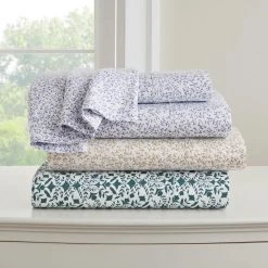 Home Decorators Collection 300 Thread Count Cotton Sateen Emma Khaki Floral 4-Piece Queen Sheet Set -Home Decorators Soldes home decorators collection sheet sets qn ema khki e1 1000