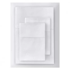 Home Decorators Collection 300 Thread Count Wrinkle Resistant Cotton Sateen 4-Piece Queen Sheet Set in White