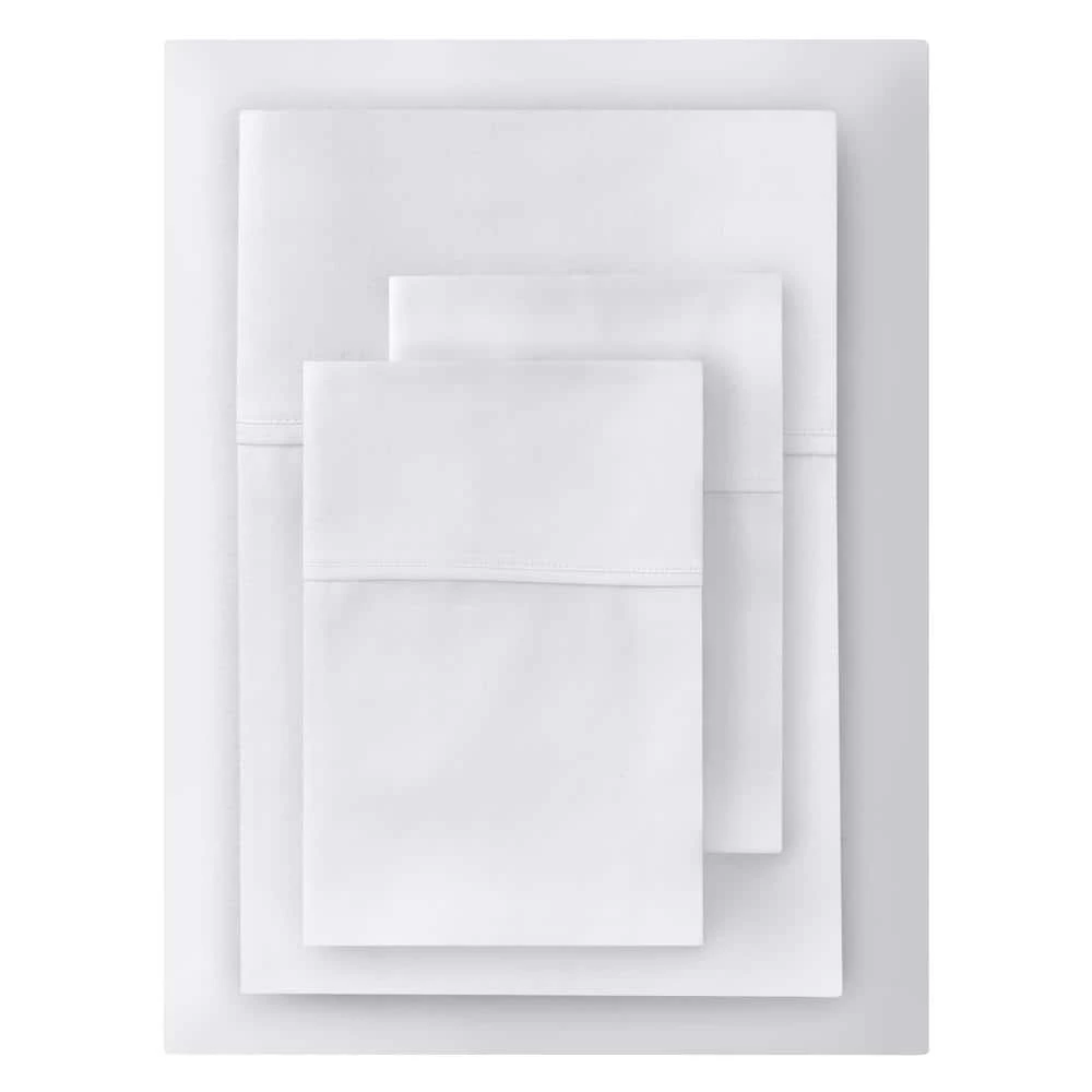 Home Decorators Collection 300 Thread Count Wrinkle Resistant Cotton Sateen 4-Piece Queen Sheet Set in White 3 Home Decorators Collection 300 Thread Count Wrinkle Resistant Cotton Sateen 4-Piece Queen Sheet Set in White