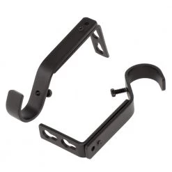 Home Decorators Collection 72 in. - 144 in. Mix and Match Telescoping 1 in. Single Curtain Rod in Matte Black -Home Decorators Soldes home decorators collection single curtain rods amb144fohj07 1f 1000