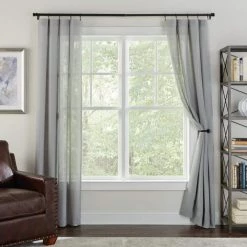 Home Decorators Collection 36 in. - 72 in. Mix and Match Telescoping 1 in. Single Curtain Rod in Matte Black -Home Decorators Soldes home decorators collection single curtain rods amb72fohj07 40 1000