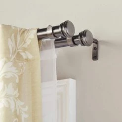 Home Decorators Collection 36 in. - 72 in. Mix and Match Telescoping 1 in. Single Curtain Rod in Gunmetal -Home Decorators Soldes home decorators collection single curtain rods u gm72fohj07 40 1000