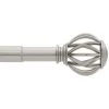 Home Decorators Collection 72 in. - 144 in. Telescoping 1 in. Single Curtain Rod Kit in Brushed Nickel with Round Cage Finials -Home Decorators Soldes home decorators collection single curtain rods ubn144fpem10 64 1000