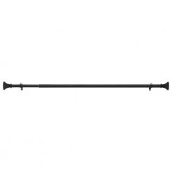 Home Decorators Collection 72 in. - 144 in. Telescoping 1 in. Single Curtain Rod Kit in Matte Black with Urn Square Finials -Home Decorators Soldes home decorators collection single curtain rods umb144f1607k04 40 1000