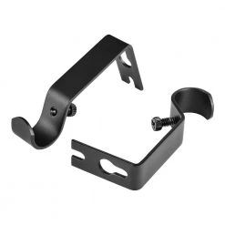 Home Decorators Collection 72 in. - 144 in. Telescoping 1 in. Single Curtain Rod Kit in Matte Black with Urn Square Finials -Home Decorators Soldes home decorators collection single curtain rods umb144f1607k04 a0 1000