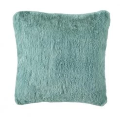 Home Decorators Collection Piper Blue Faux Rabbit Fur 20 in. x 20 in. Square Throw Pillow