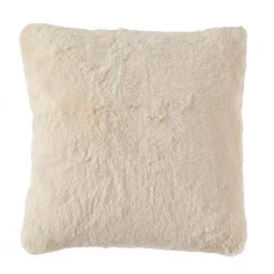 Home Decorators Collection Piper Cream Faux Rabbit Fur Square 20 in. x 20 in. Throw Pillow