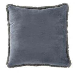 Home Decorators Collection Piper Dark Grey Faux Rabbit Fur 20 in. x 20 in. Square Throw Pillow -Home Decorators Soldes home decorators collection throw pillows pip2020ltg pldc 66 1000