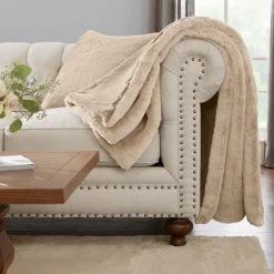 Home Decorators Collection Piper Taupe Faux Rabbit Fur 20 in. x 20 in. Square Throw Pillow -Home Decorators Soldes home decorators collection throw pillows pip2020tpe pldc e1 1000